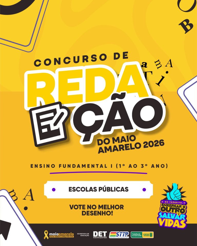 Prefeitura de Campina Grande abre votação popular para escolher vencedores do Concurso de Redação do Maio Amarelo