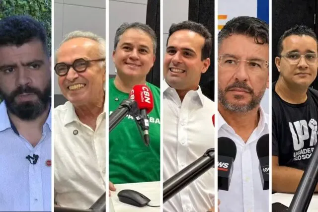 Pesquisas mostram cenário da reta final para o Governo da Paraíba Montagem com os seis candidatos ao Governo da Paraíba nas Eleições 2026