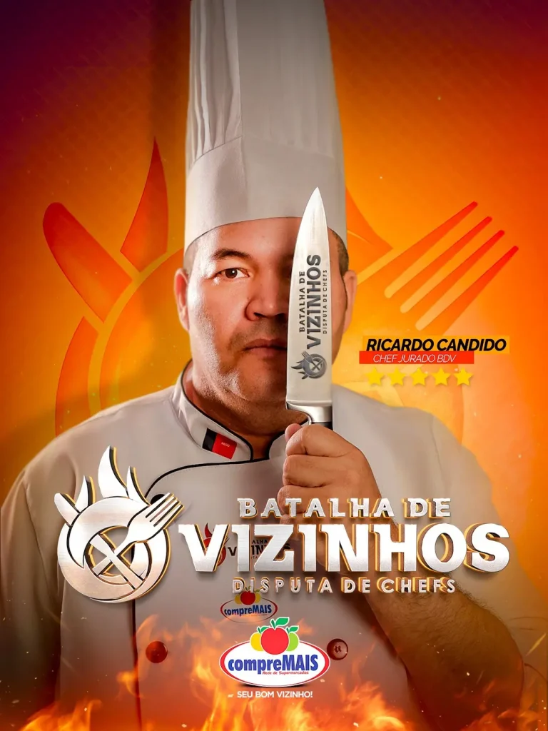 Chef Ricardo Cândido, campeão e novo jurado do Batalha de Vizinhos